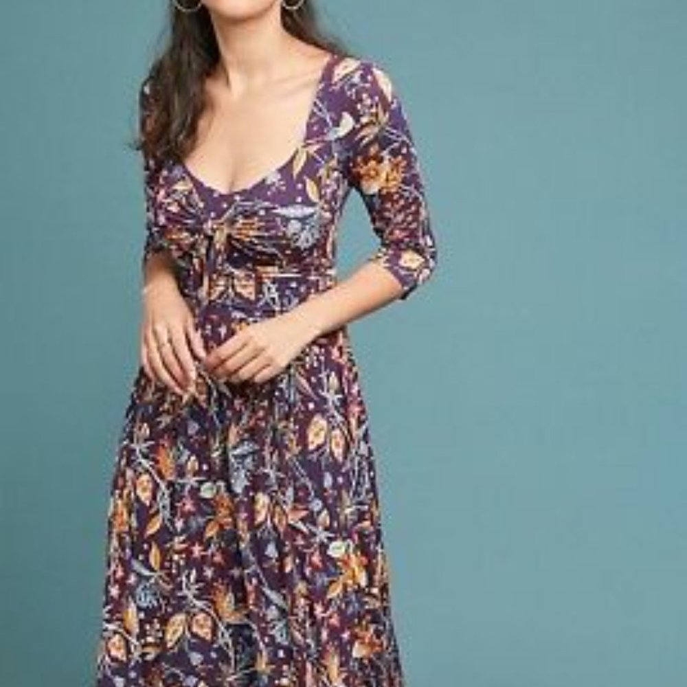 Anthropologie | Maeve Floral Asymmetrical Dress